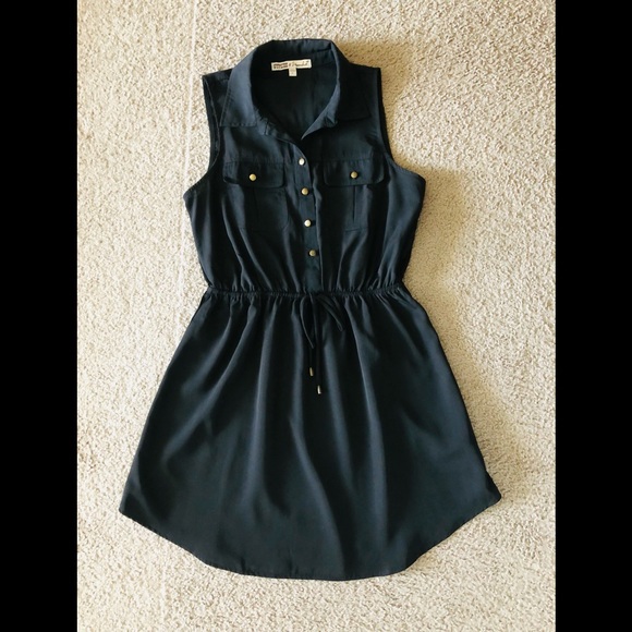 Gypsies Moondust Buttons Shirt Dress L🌟Drawstring - Picture 3 of 12